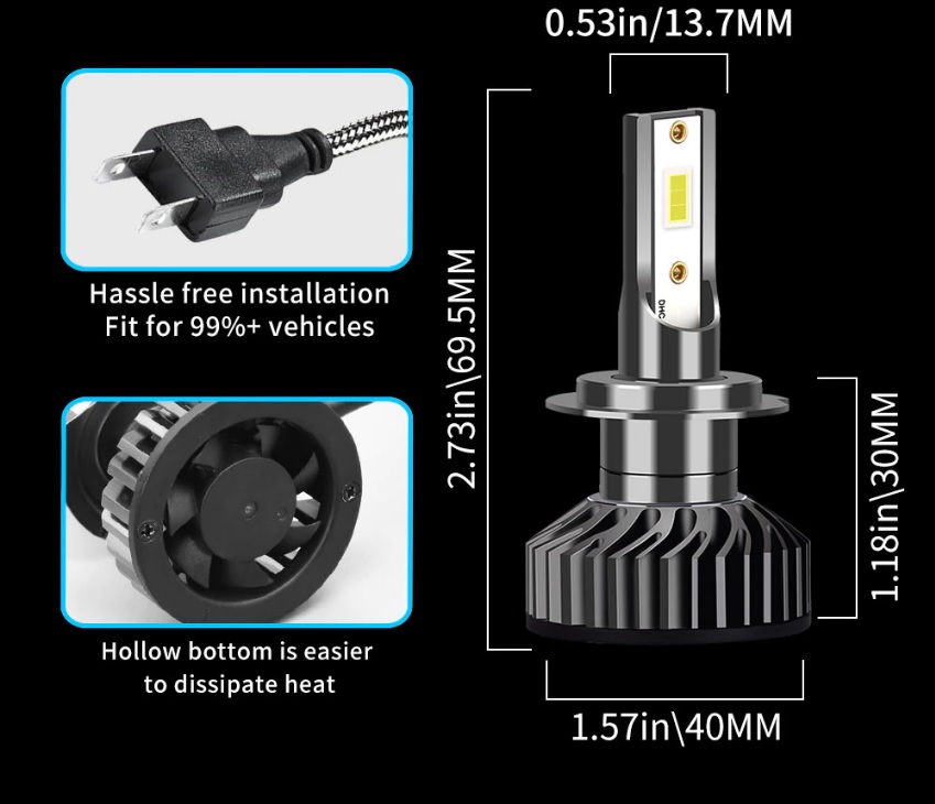 Sada led žárovek s paticí H1