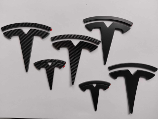 Tesla Znaky model 3 - Černé,Karbonové